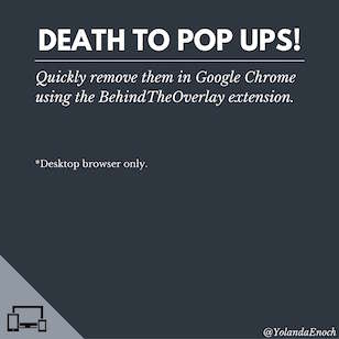 BehindTheOverlay, a Chrome extension.